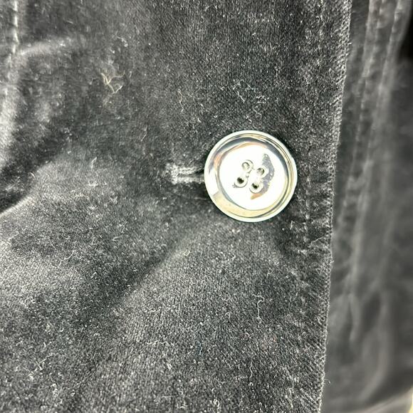 Chico's womens M black velvet button up long sleeve coat jacket - Picture 4 of 7